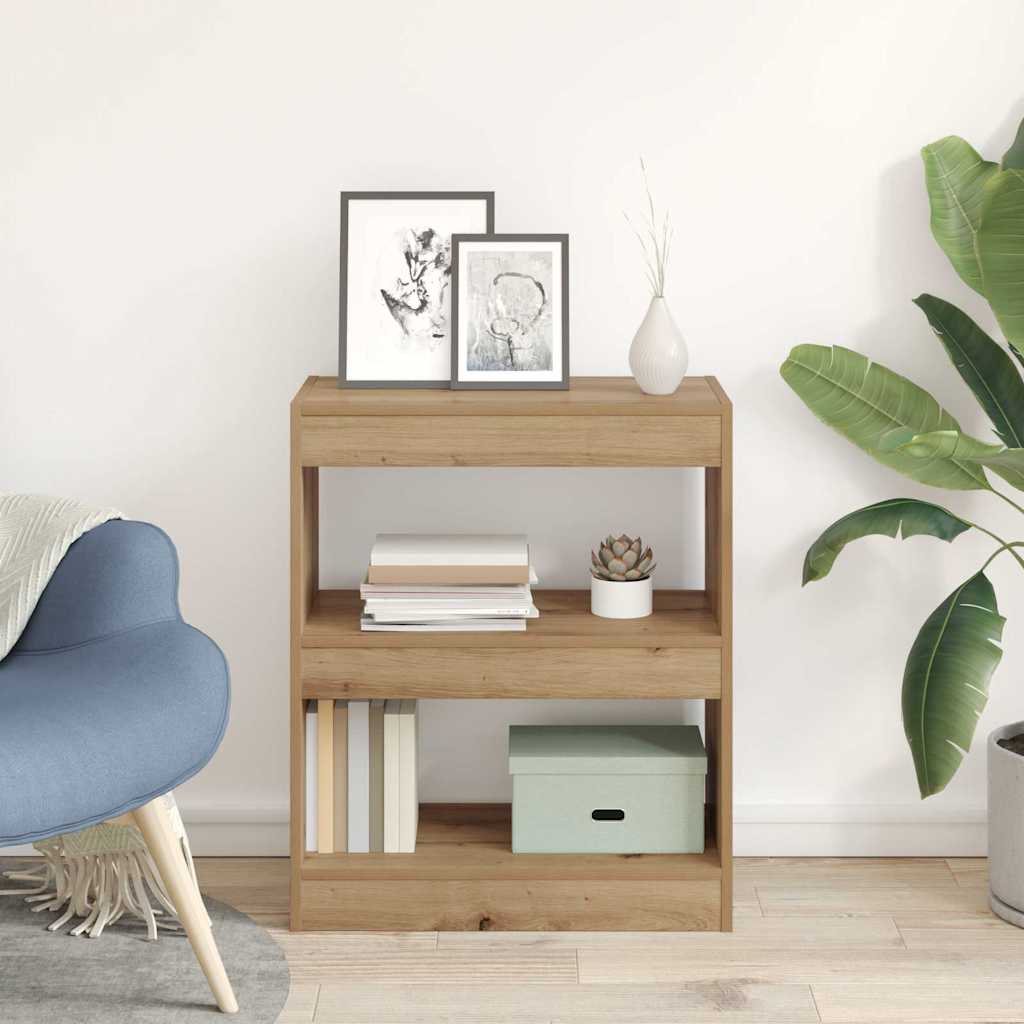 vidaXL Βιβλιοθήκη artisan δρυς 60 x 30 x 72 εκ. Επεξεργασμένο ξύλο