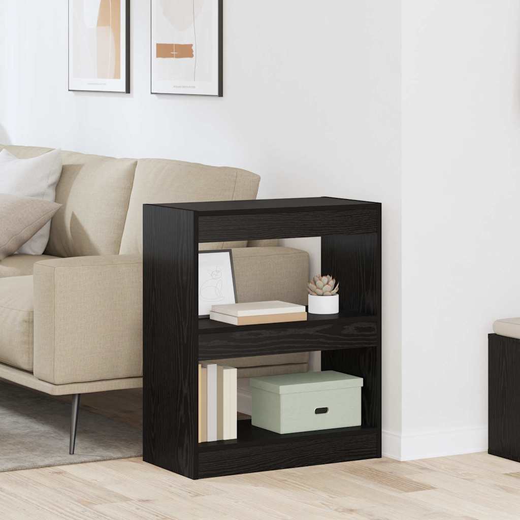 vidaXL Βιβλιοθήκη Μαύρη δρυς 60 x 30 x 72 εκ. Επεξεργασμένο ξύλο
