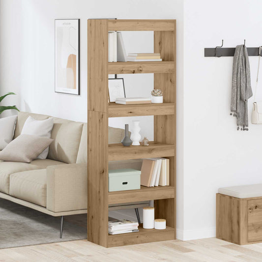 vidaXL Βιβλιοθήκη artisan δρυς 60 x 30 x 166 εκ Επεξεργασμένο ξύλο