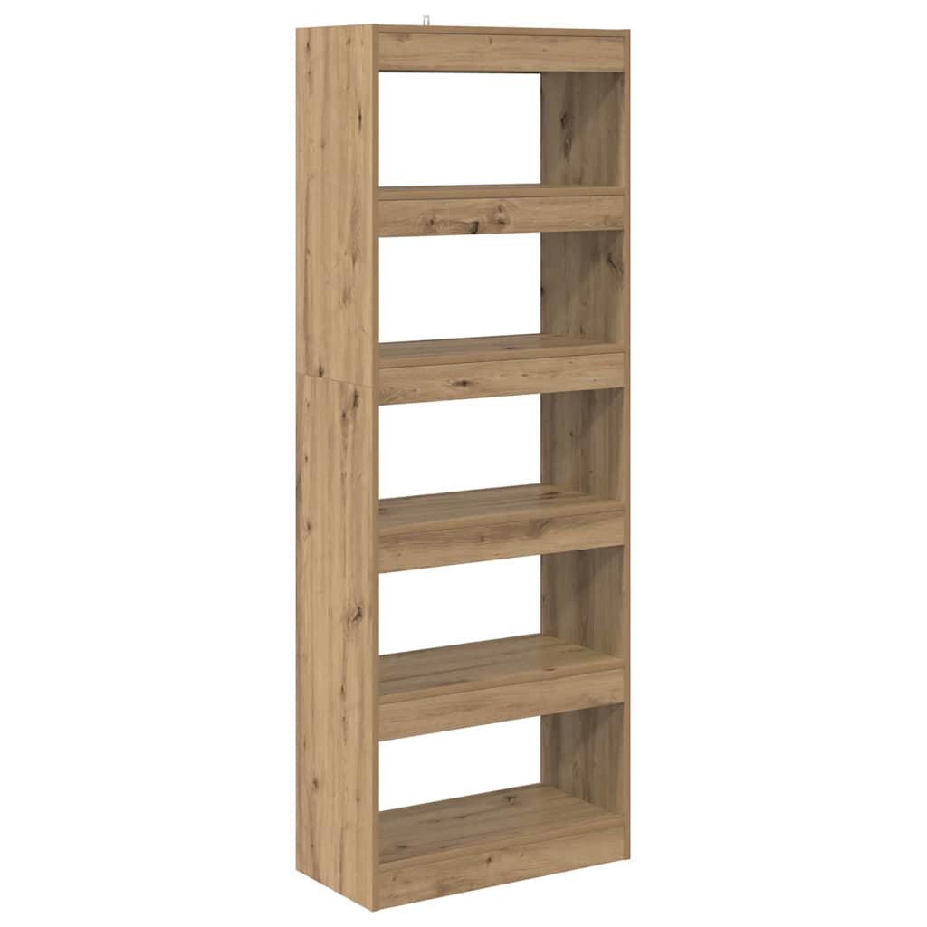 vidaXL Βιβλιοθήκη artisan δρυς 60 x 30 x 166 εκ Επεξεργασμένο ξύλο