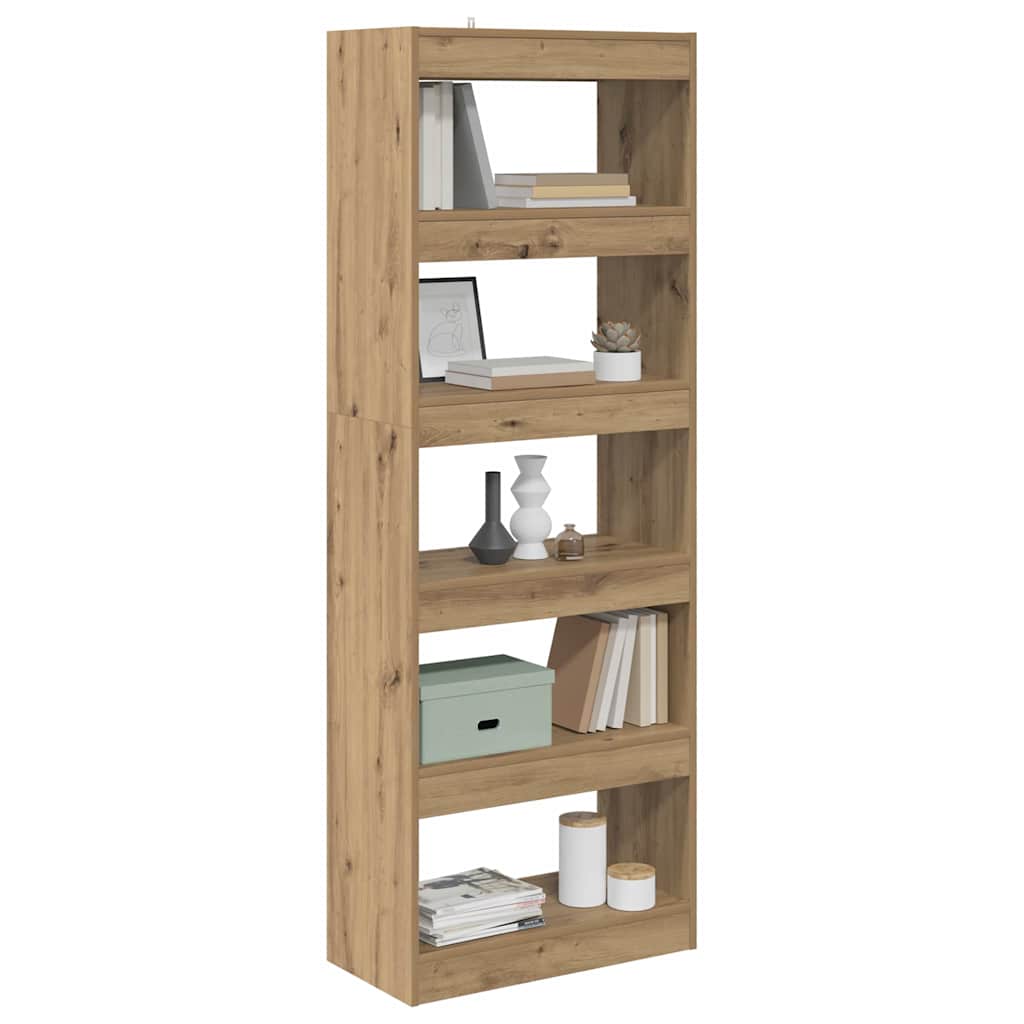 vidaXL Βιβλιοθήκη artisan δρυς 60 x 30 x 166 εκ Επεξεργασμένο ξύλο