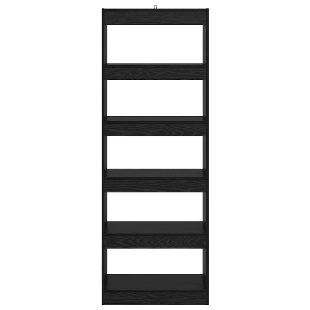 vidaXL Βιβλιοθήκη Μαύρη δρυς 60 x 30 x 166 εκ Επεξεργασμένο ξύλο