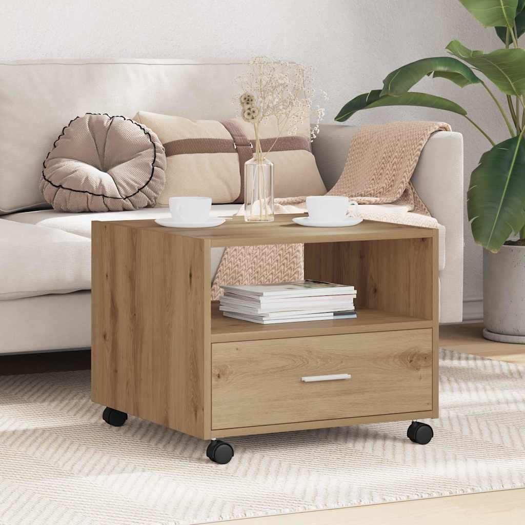 vidaXL Τραπεζάκι σαλονιού με συρτάρι Artisan Oak 55 x 55 x 45cm