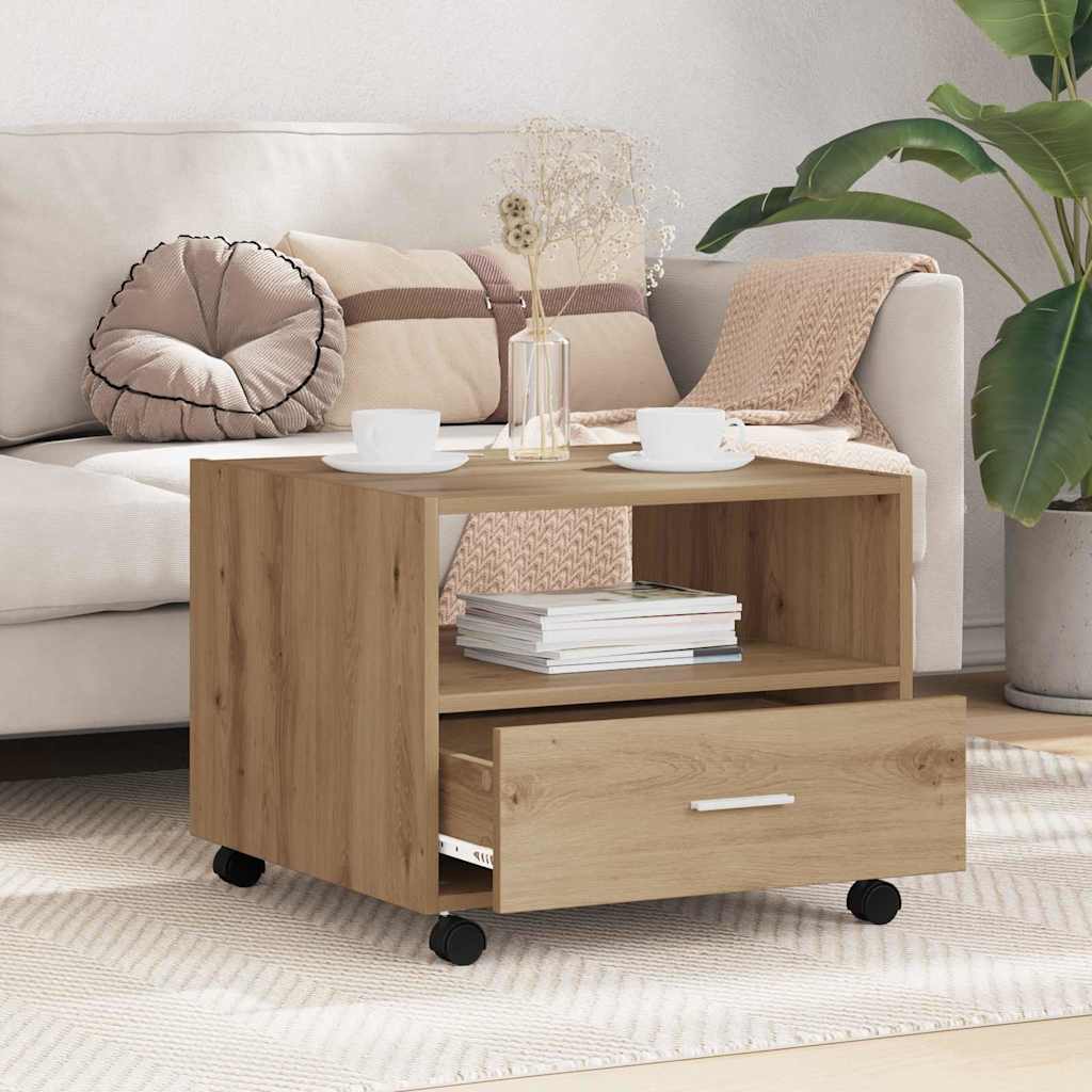 vidaXL Τραπεζάκι σαλονιού με συρτάρι Artisan Oak 55 x 55 x 45cm