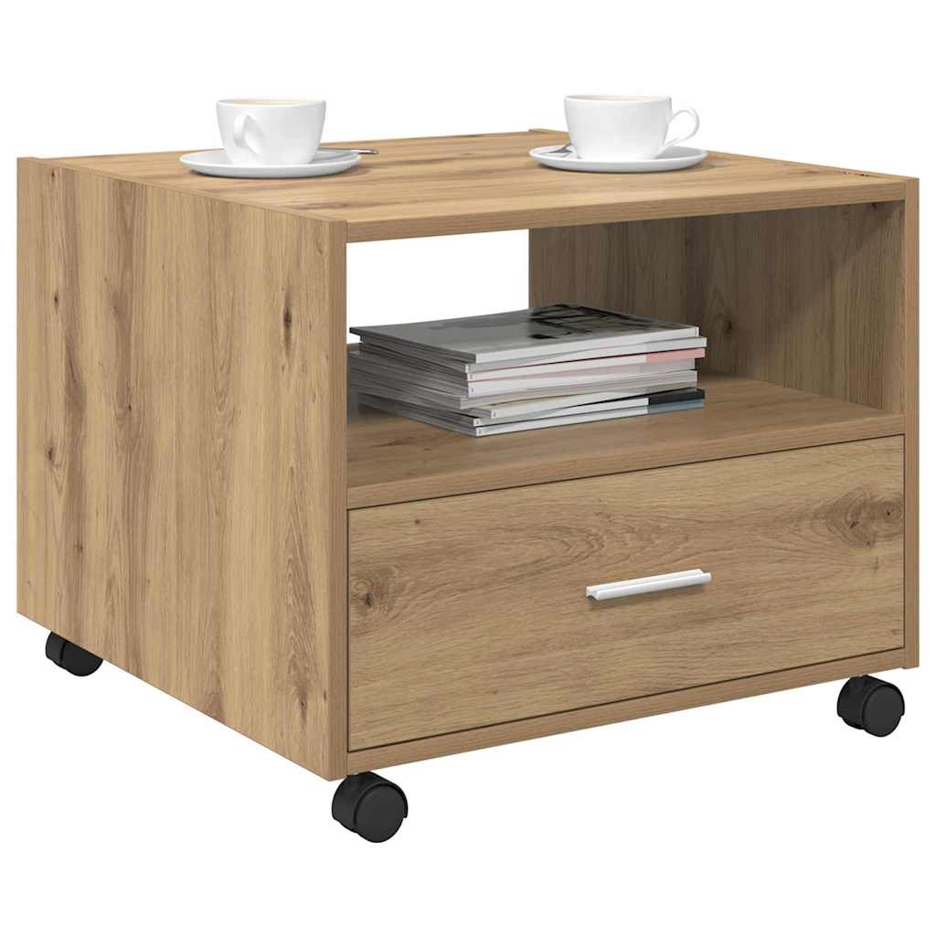 vidaXL Τραπεζάκι σαλονιού με συρτάρι Artisan Oak 55 x 55 x 45cm