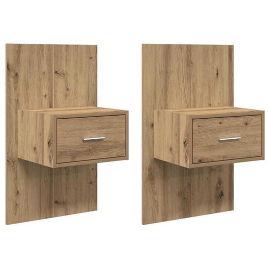 vidaXL Κομοδίνο με συρτάρι 2 pcs Artisan Oak 50 x 32,5 x 80 εκ.