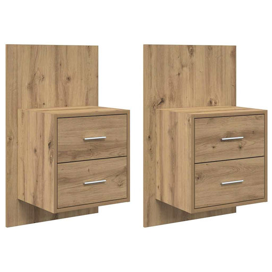 vidaXL Τοίχου κομοδίνο Επιτοίχιο 2 pcs Artisan Oak 48,5 x 32,5 x 80 εκ