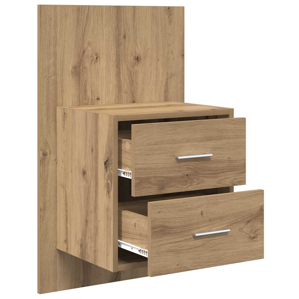 vidaXL Τοίχου κομοδίνο Επιτοίχιο 2 pcs Artisan Oak 48,5 x 32,5 x 80 εκ
