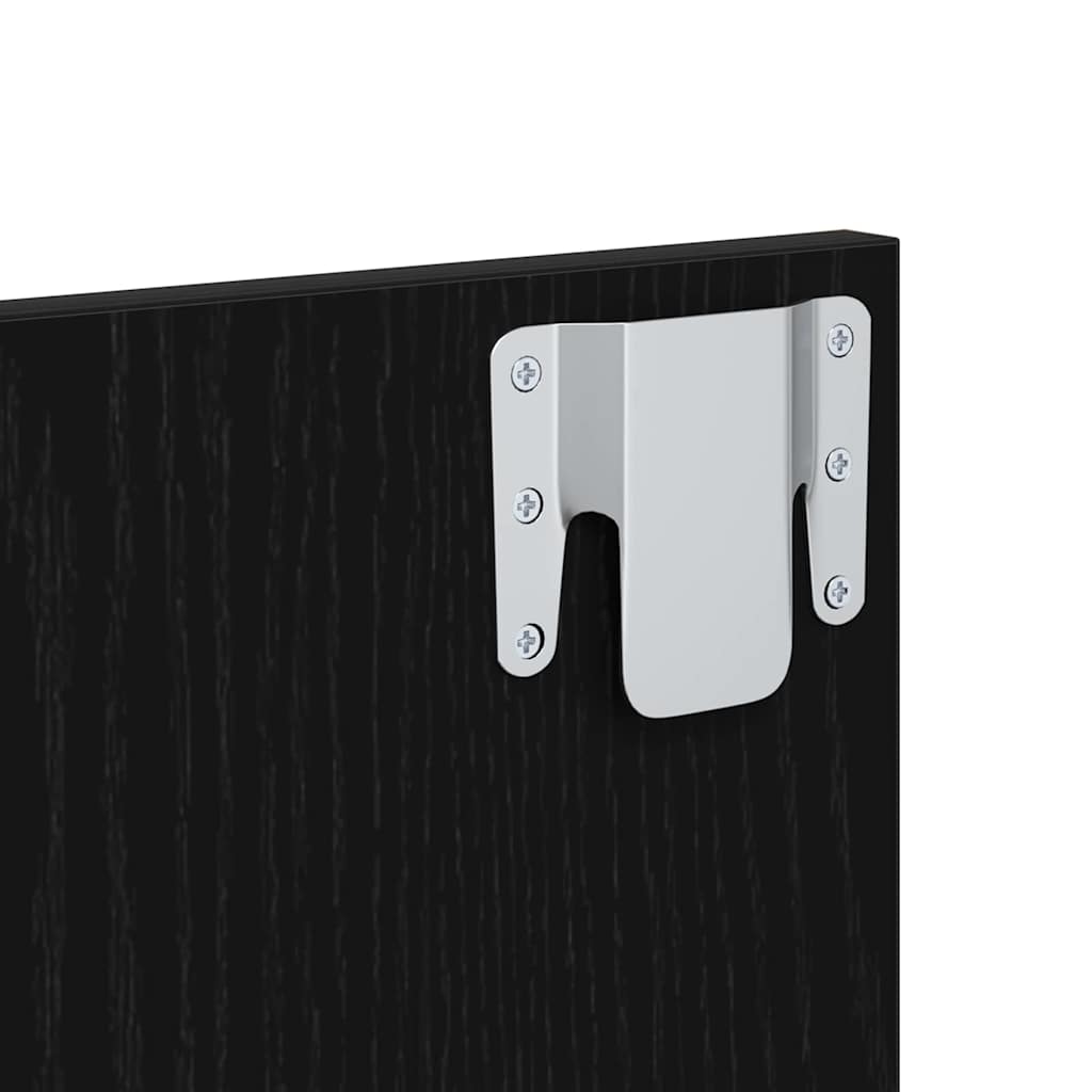 vidaXL Τοίχου κομοδίνο με συρτάρι 2 pcs Μαύρη Οξυά 48,5 x 32,5 x 80 εκ