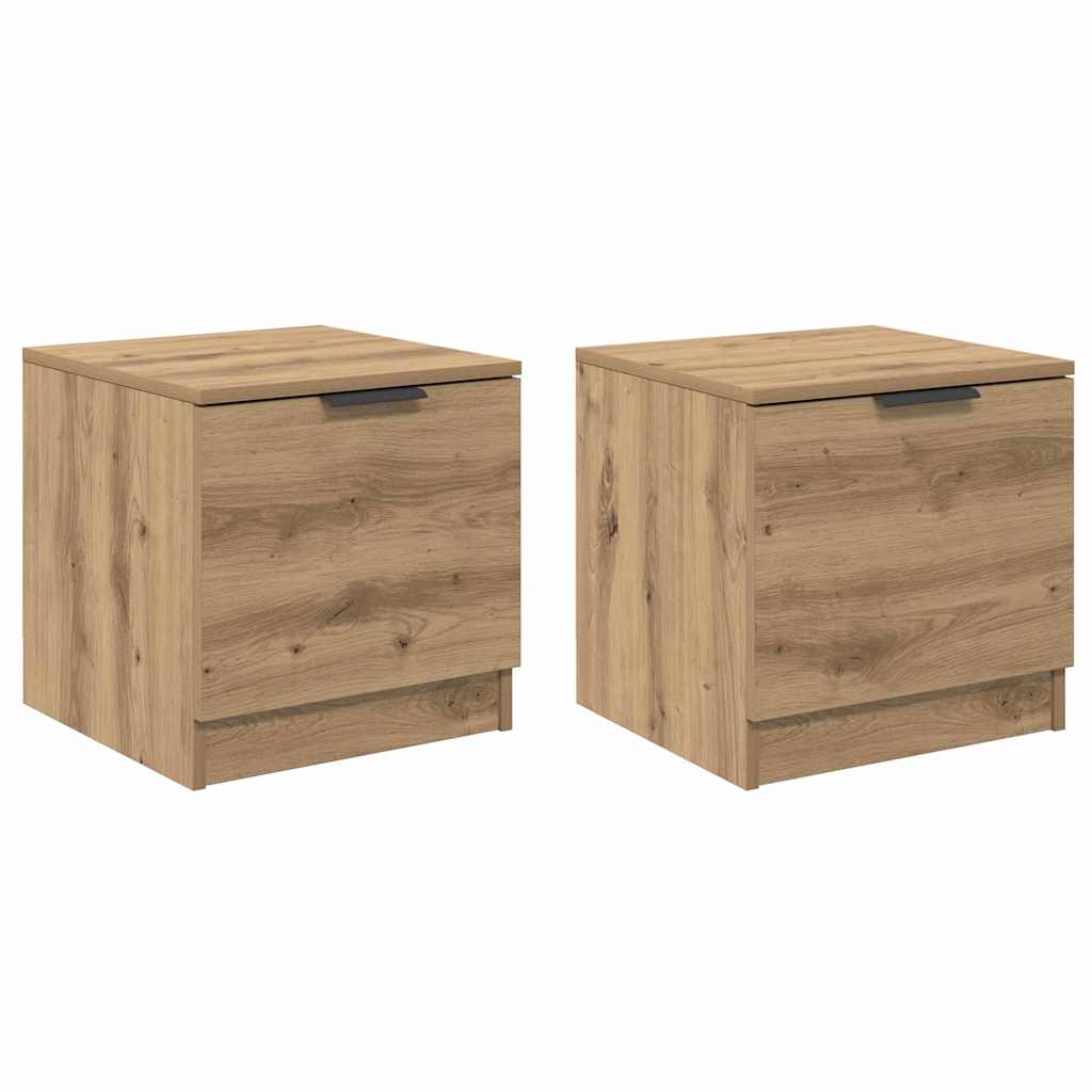 vidaXL Ντουλάπι κρεβατιού 2 pcs Artisan Oak 40 x 39 x 40 εκ.