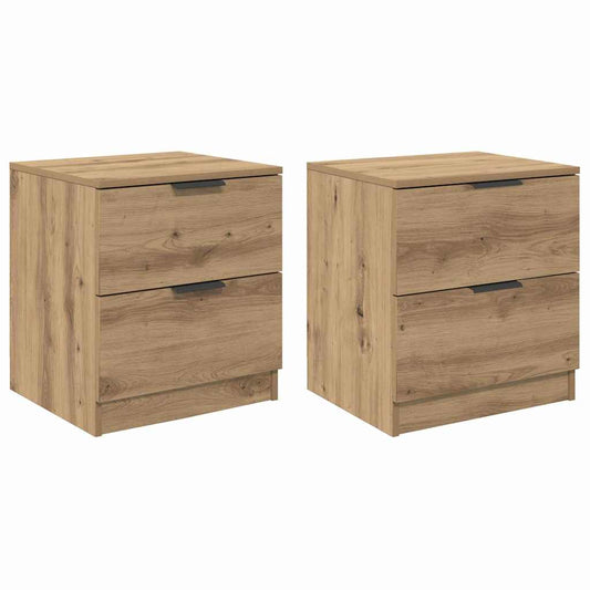 vidaXL Κομοδίνο 2 pcs Artisan Oak 45 x 39 x 50 εκ. Επεξεργασμένο ξύλο