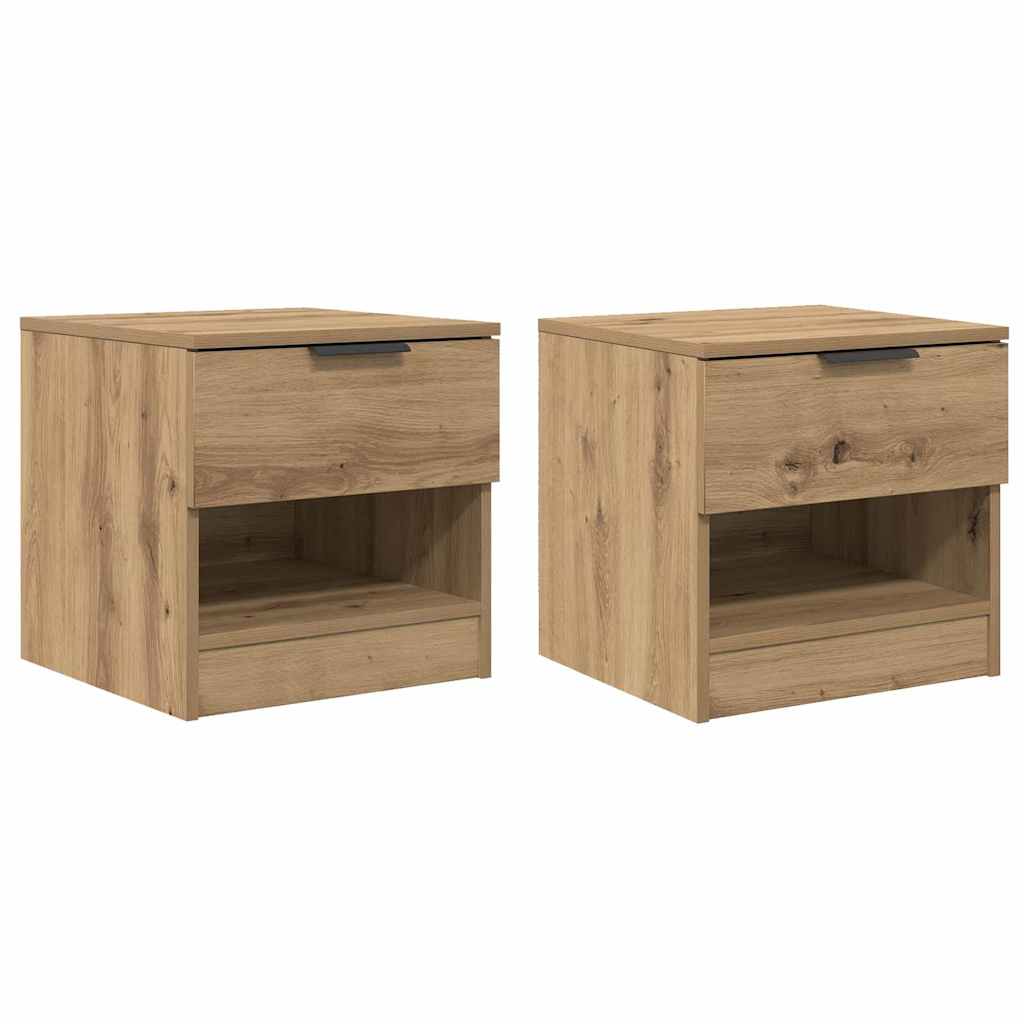 vidaXL Ντουλάπι κρεβατιού 2 pcs Artisan Oak 40 x 39 x 40 εκ.