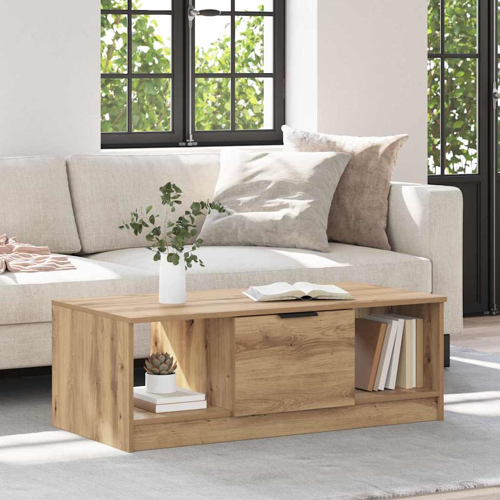 vidaXL Τραπεζάκι σαλονιού με συρτάρι Artisan Oak 102 x 50 x 36cm