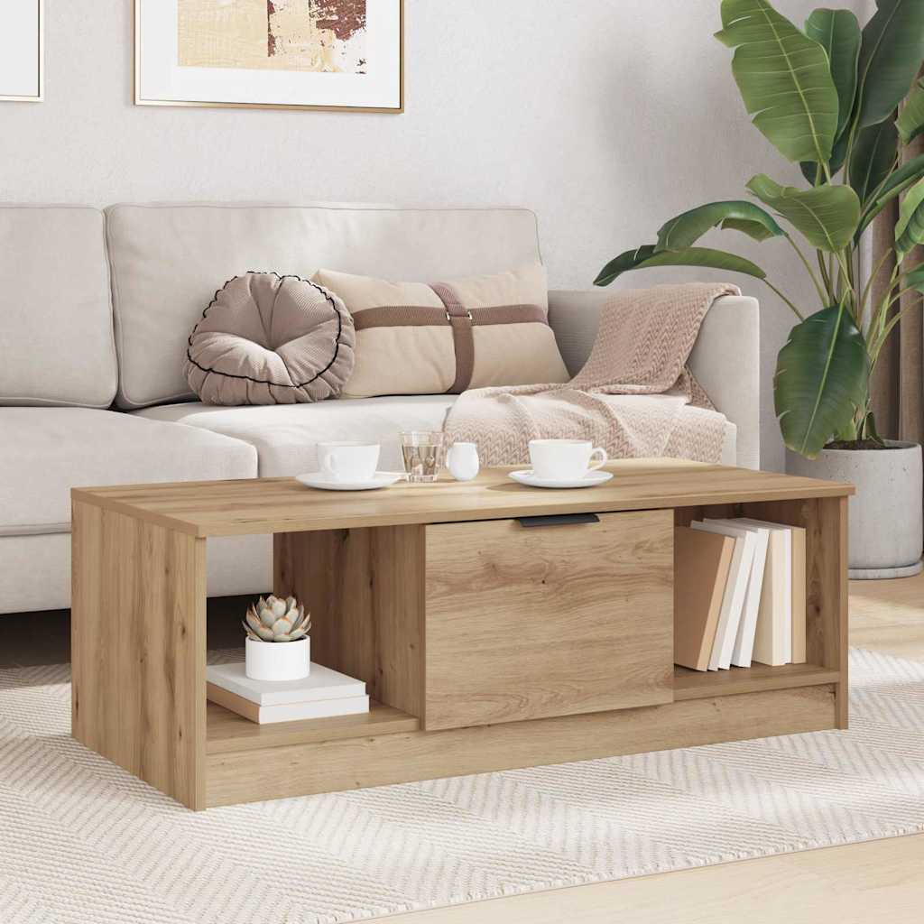 vidaXL Τραπεζάκι σαλονιού με συρτάρι Artisan Oak 102 x 50 x 36cm