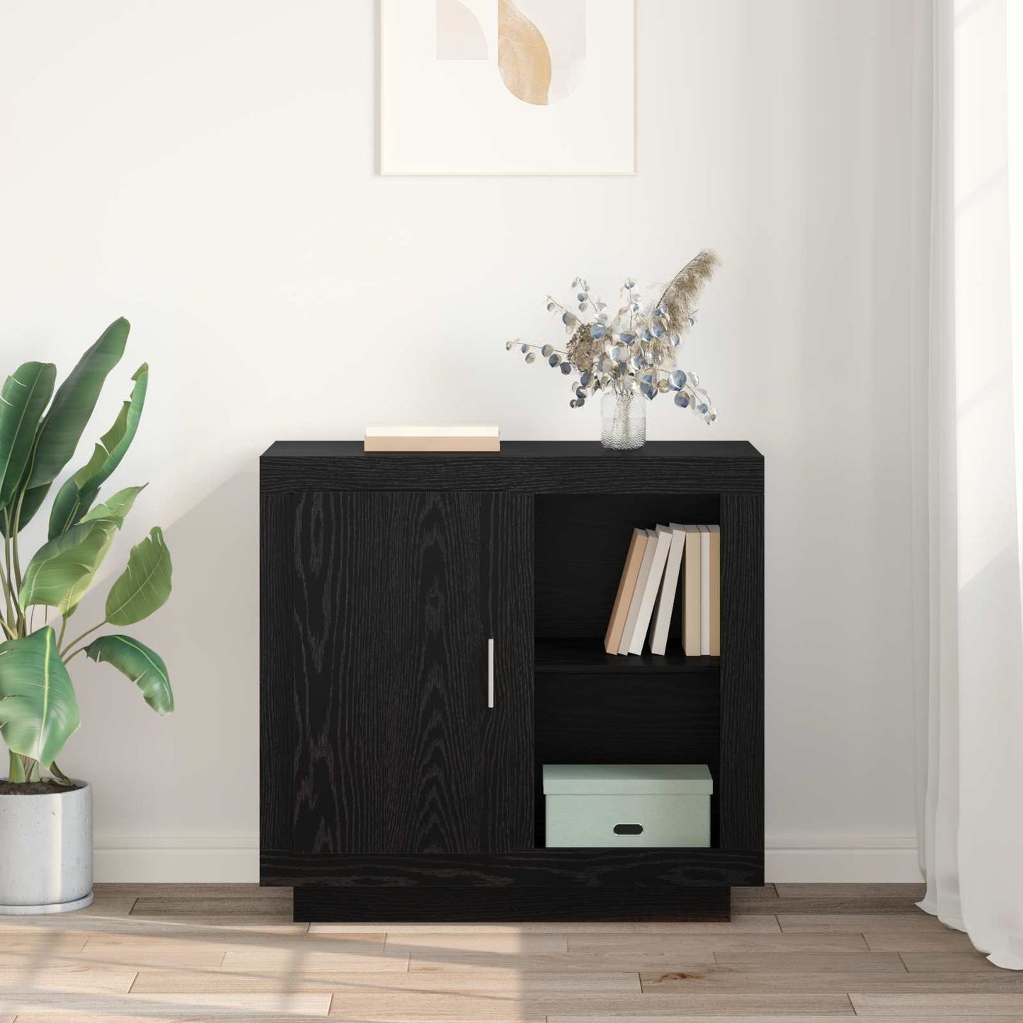 vidaXL Πλαϊνό γραφείο Μαύρη Οξυά 80 x 40 x 75 εκ. Επεξεργασμένο ξύλο