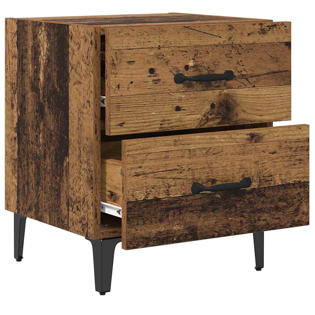 vidaXL Ντουλάπι κρεβατιού με συρτάρι Παλιό ξύλο 40 x 35 x 47,5 εκ