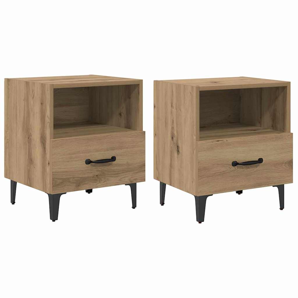vidaXL Κομοδίνο 2 pcs Artisan Oak 40 x 35 x 47,5 εκ Επεξεργασμένο ξύλο