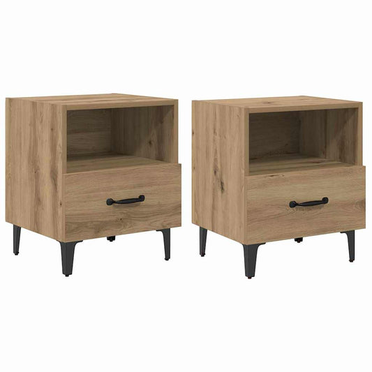 vidaXL Κομοδίνο 2 pcs Artisan Oak 40 x 35 x 47,5 εκ Επεξεργασμένο ξύλο