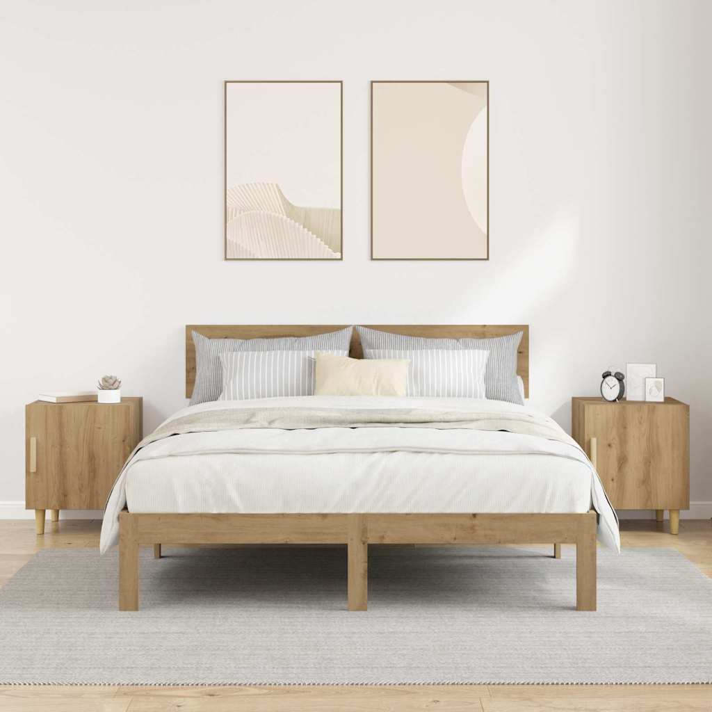 vidaXL Κομοδίνο 2 pcs Artisan Oak 40 x 40 x 50 cm Επεξεργασμένο ξύλο