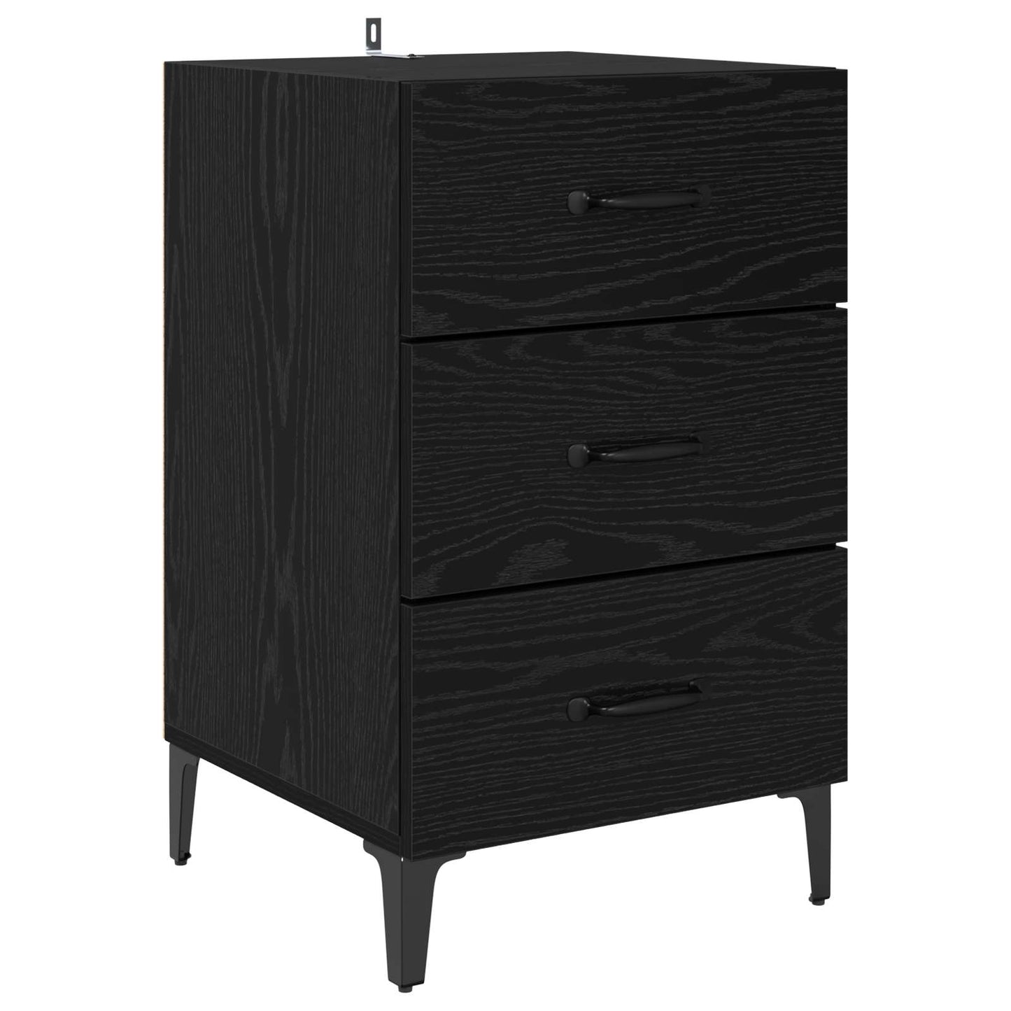 vidaXL Κομοδίνο Μαύρη Οξυά 40 x 40.5 x 66 εκ Επεξεργασμένο Ξύλο