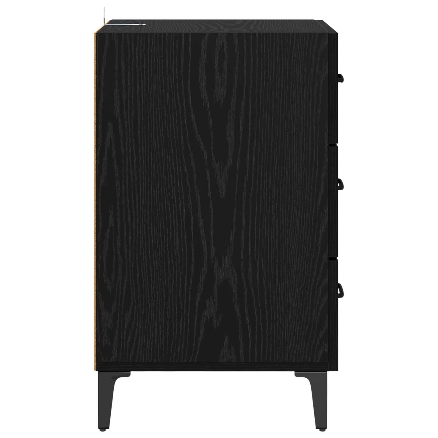 vidaXL Κομοδίνο Μαύρη Οξυά 40 x 40.5 x 66 εκ Επεξεργασμένο Ξύλο