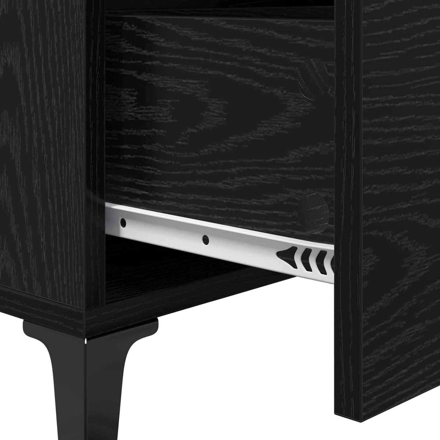 vidaXL Πλαϊνό γραφείο με συρτάρι Μαύρη Οξυά 69,5 x 34 x 90 εκ.