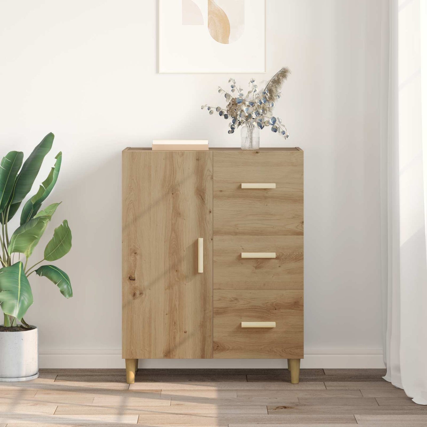 vidaXL Πλαϊνό γραφείο Artisan Oak 34 x 69.5 x 90 εκ Επεξεργασμένο ξύλο