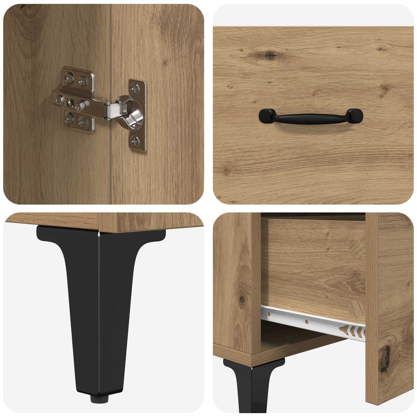 vidaXL Πλαϊνό γραφείο με συρτάρι Artisan Oak 69,5 x 34 x 90 εκ.