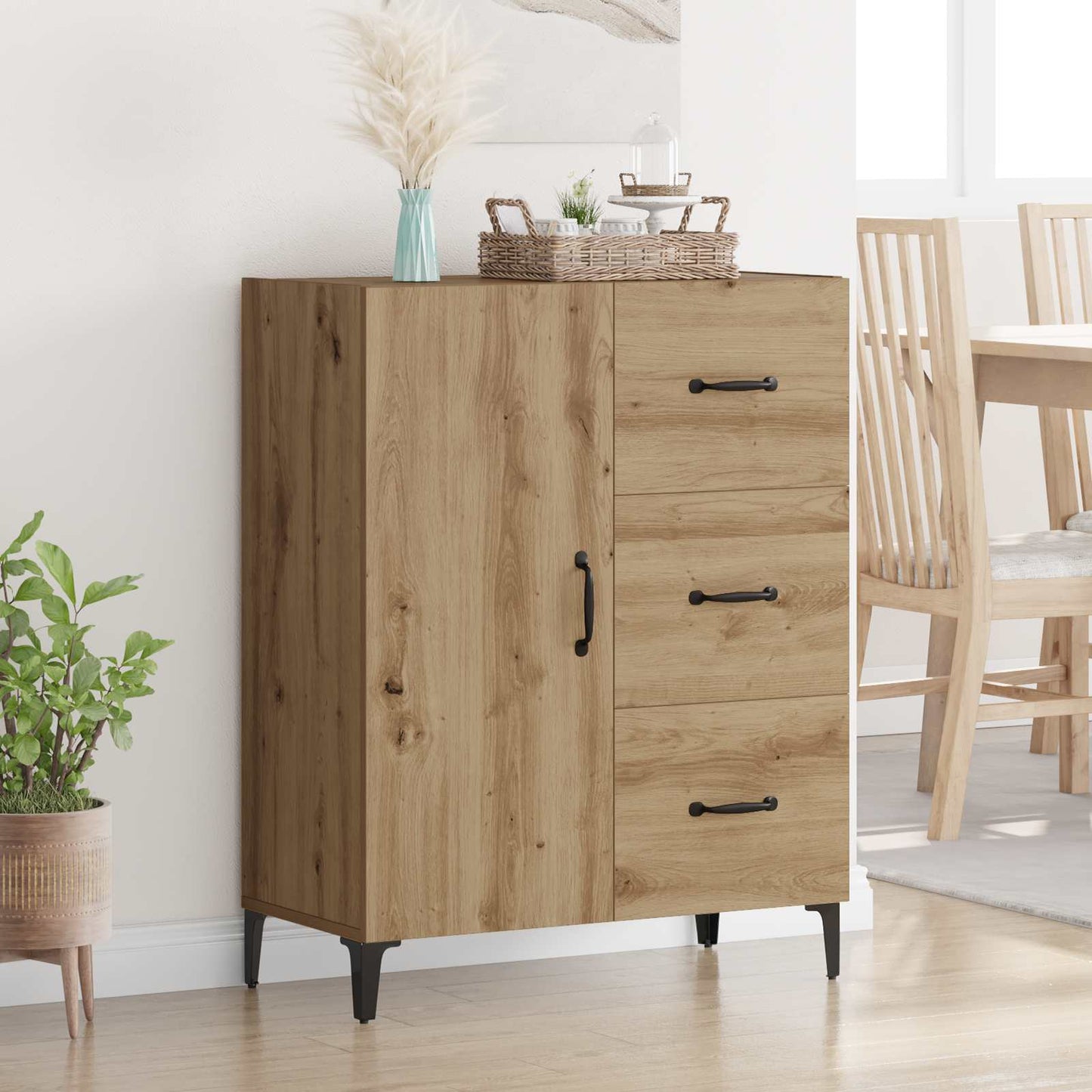 vidaXL Πλαϊνό γραφείο με συρτάρι Artisan Oak 69,5 x 34 x 90 εκ.