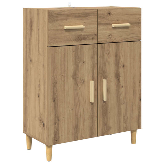 vidaXL Πλαϊνό γραφείο με συρτάρι artisan δρυς 34 x 69.5 x 89 εκ