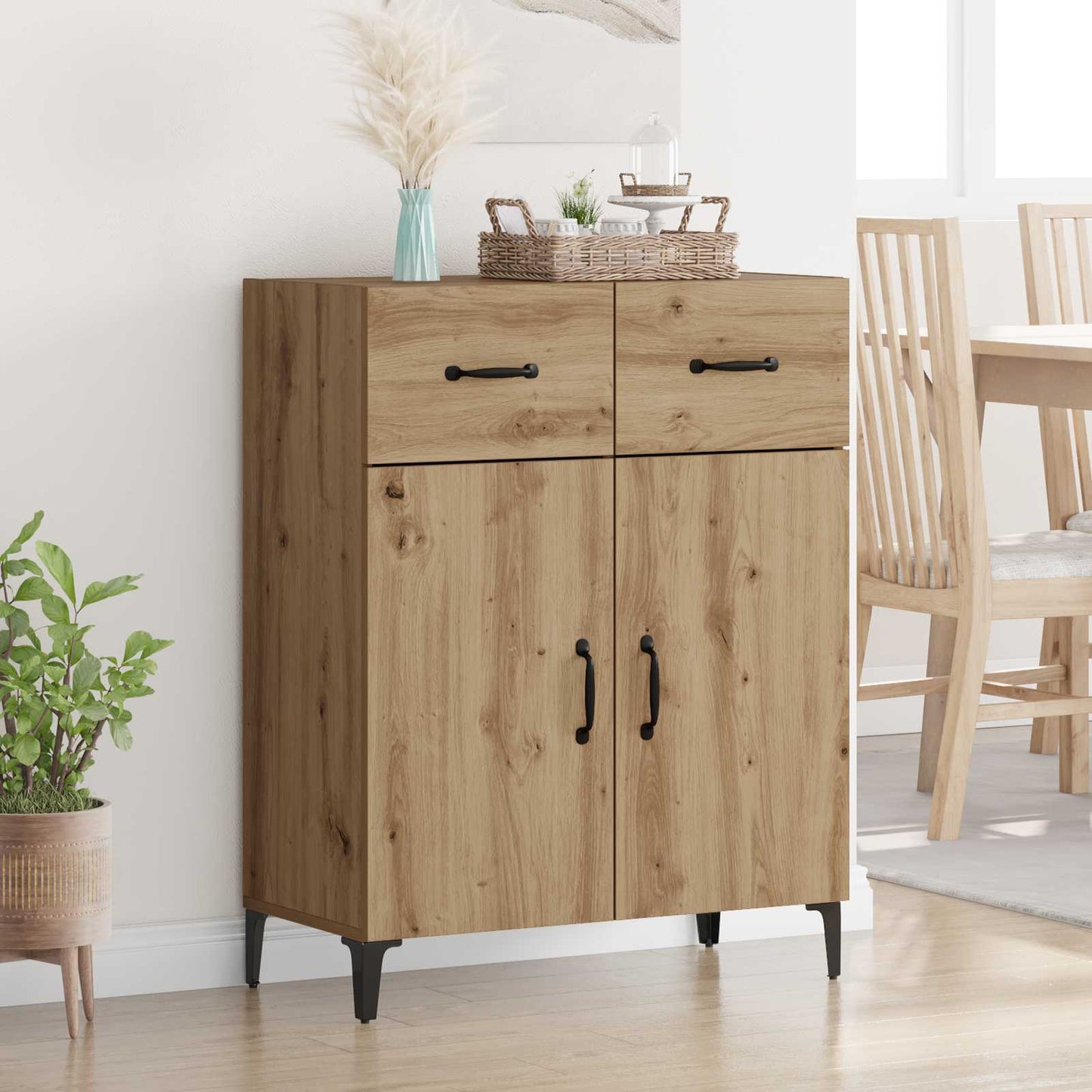 vidaXL Πλαϊνό γραφείο με συρτάρι Artisan Oak 69,5 x 34 x 90 εκ.