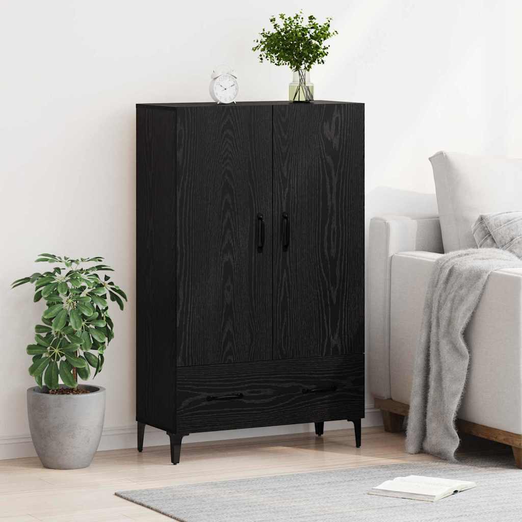 vidaXL Highboard με συρτάρι Μαύρη Οξυά 70 x 31 x 115 εκ