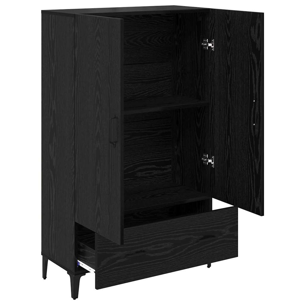 vidaXL Highboard με συρτάρι Μαύρη Οξυά 70 x 31 x 115 εκ