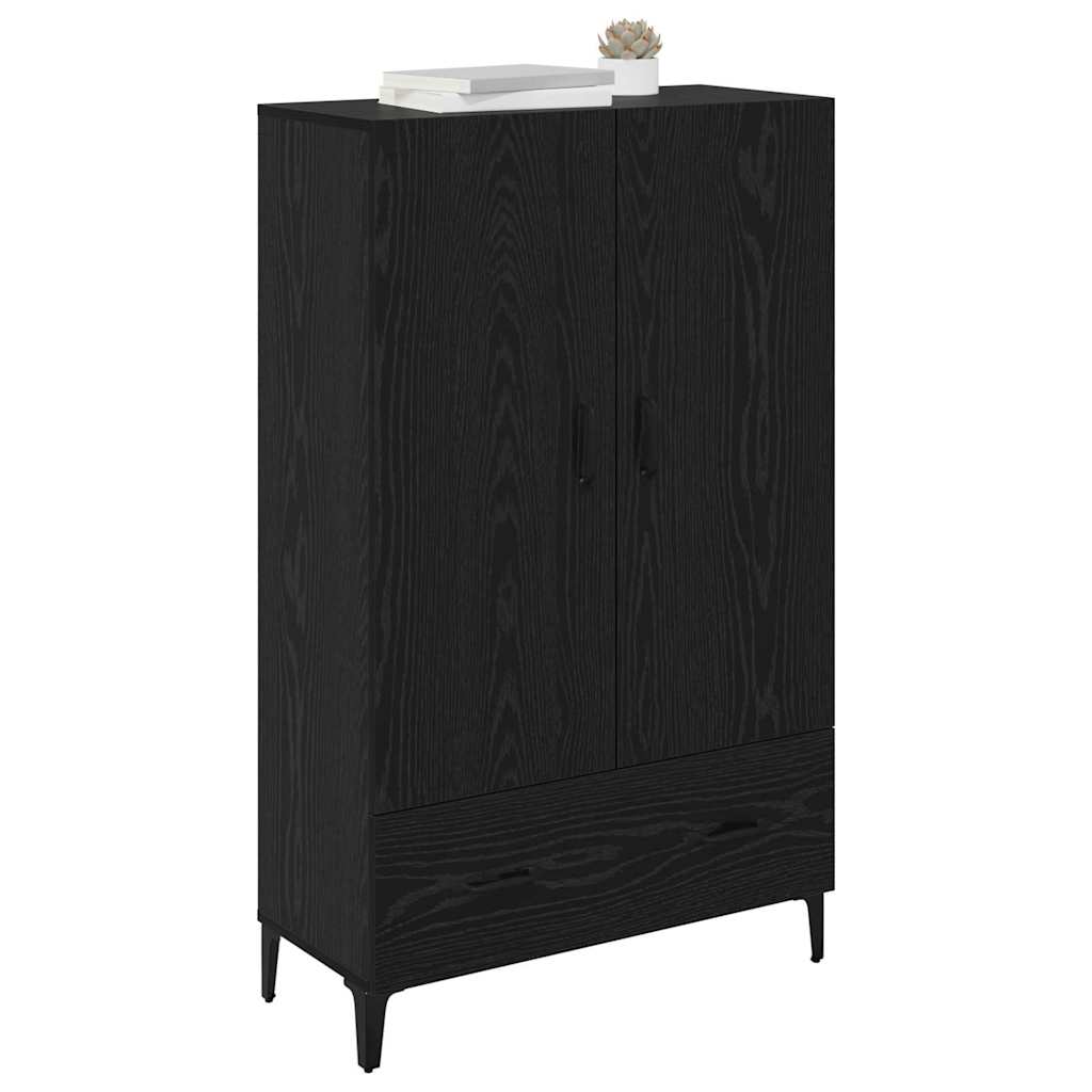 vidaXL Highboard με συρτάρι Μαύρη Οξυά 70 x 31 x 115 εκ