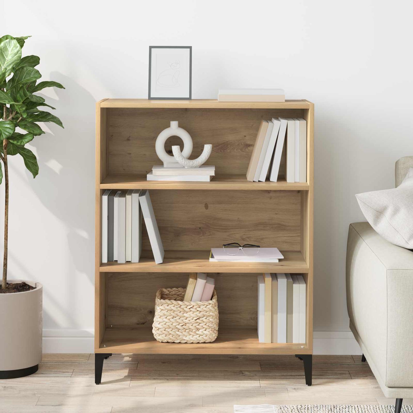 vidaXL Πλαϊνό γραφείο Artisan Oak 69,5 x 32,5 x 90 εκ