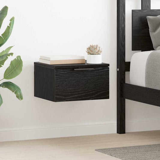 vidaXL Κομοδίνο 2 τμχ. Μαύρη Οξυά 34 x 30 x 20 εκ Επεξεργασμένο Ξύλο