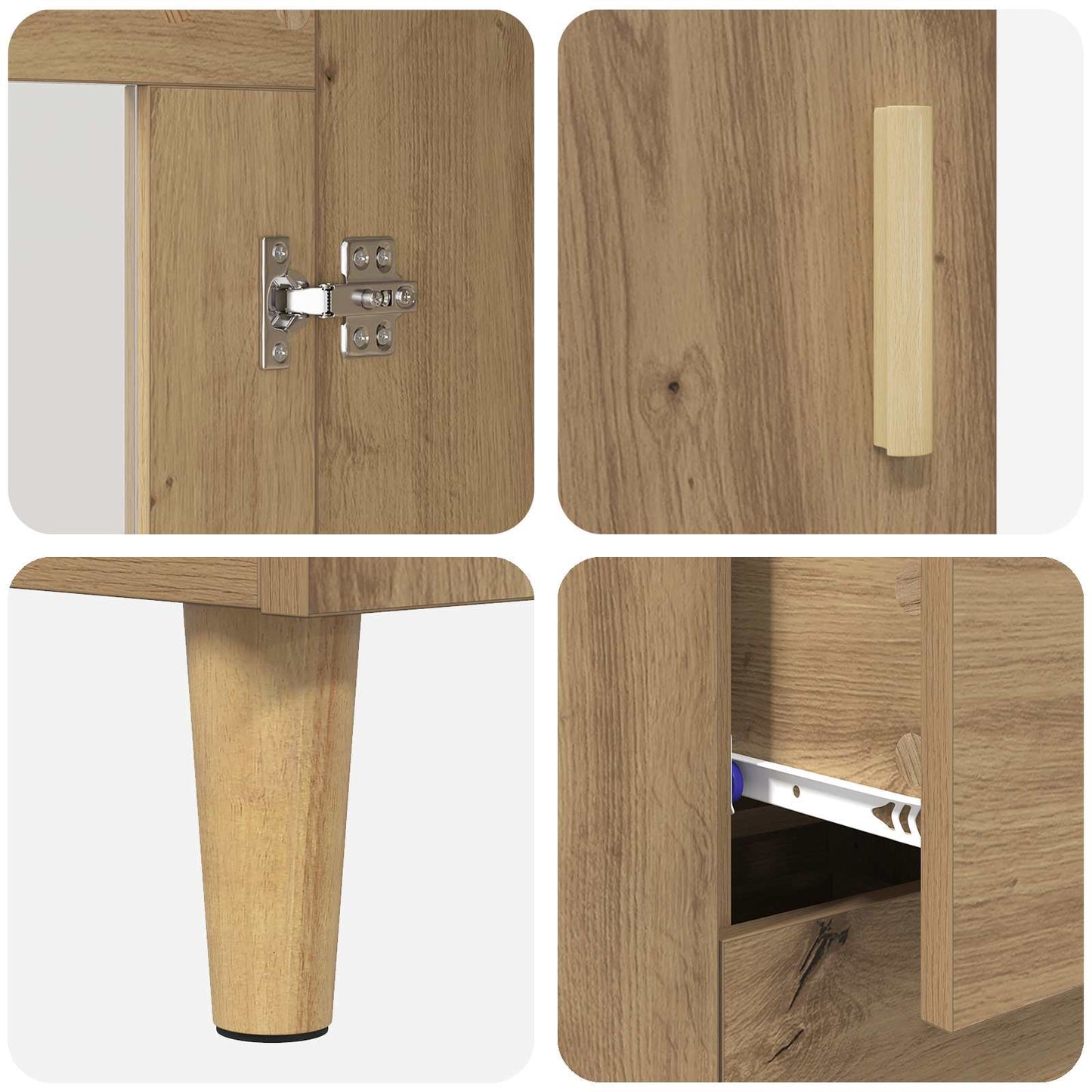 vidaXL Πλαϊνό γραφείο με συρτάρι Artisan Oak 69,5 x 34 x 90 εκ.