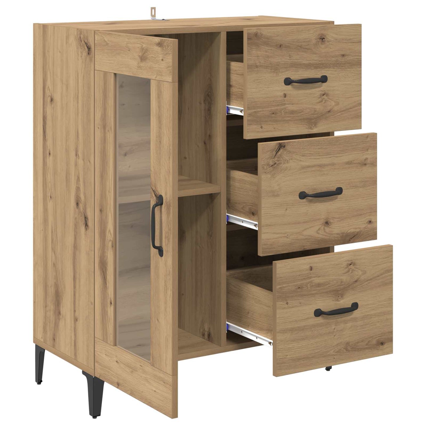 vidaXL Πλαϊνό γραφείο με συρτάρι Artisan Oak 69,5 x 34 x 90 εκ.