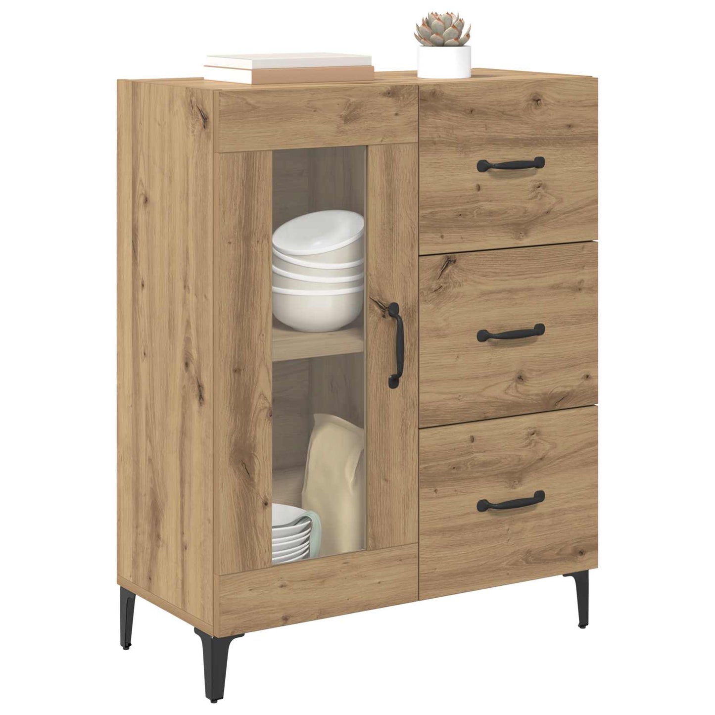 vidaXL Πλαϊνό γραφείο με συρτάρι Artisan Oak 69,5 x 34 x 90 εκ.