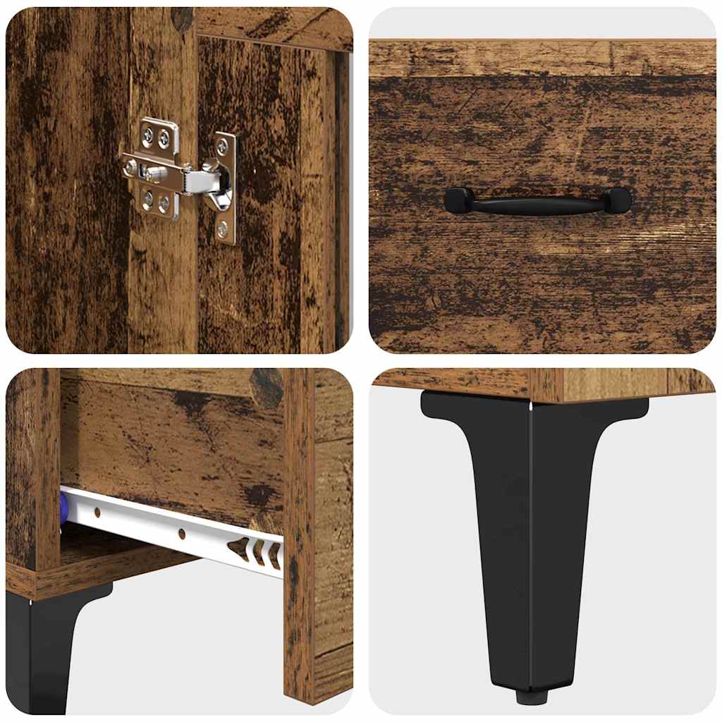 vidaXL Highboard με συρτάρι Παλιό Ξύλο 70 x 31 x 115 εκ