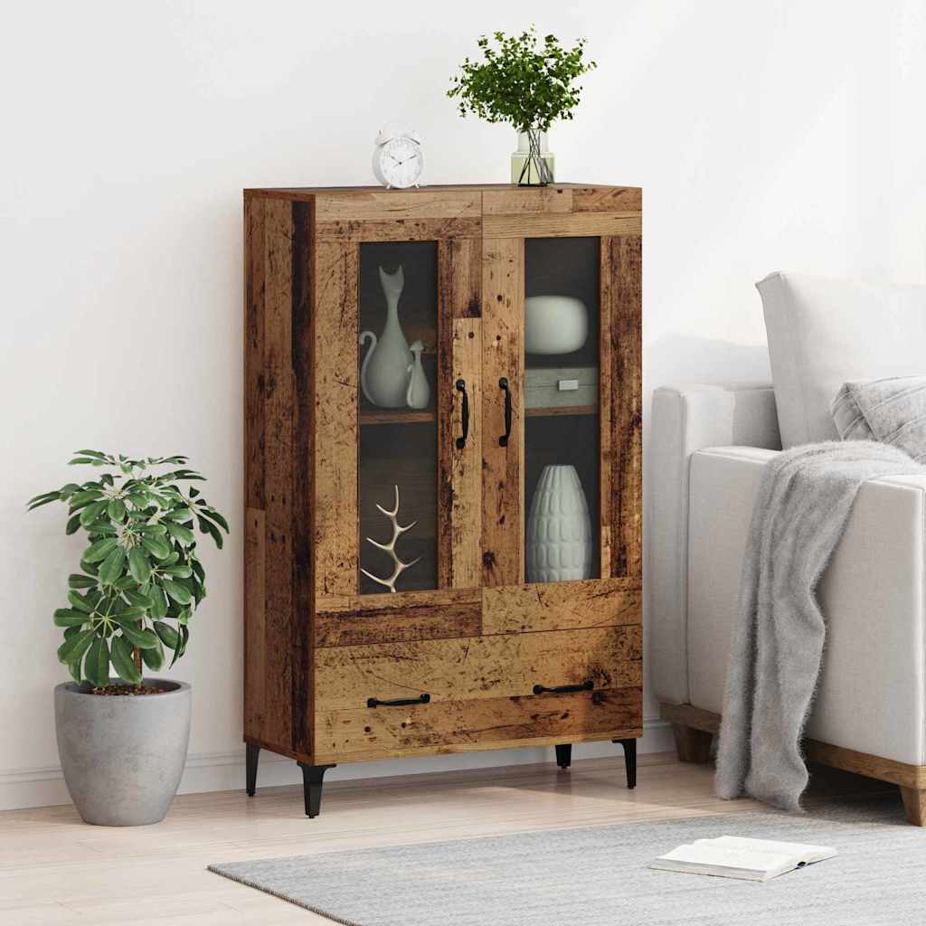 vidaXL Highboard με συρτάρι Παλιό Ξύλο 70 x 31 x 115 εκ