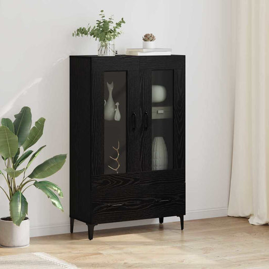 vidaXL Highboard με συρτάρι Μαύρη Οξυά 70 x 31 x 115 εκ