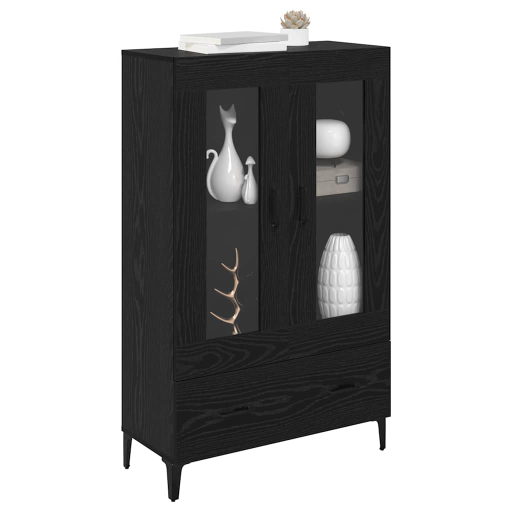 vidaXL Highboard με συρτάρι Μαύρη Οξυά 70 x 31 x 115 εκ