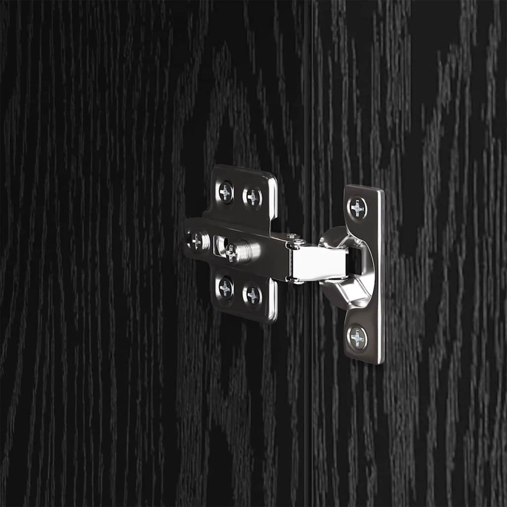 vidaXL Πλαϊνό γραφείο Μαύρη Οξυά 34,5 x 34 x 90 εκ. Επεξεργασμένο ξύλο