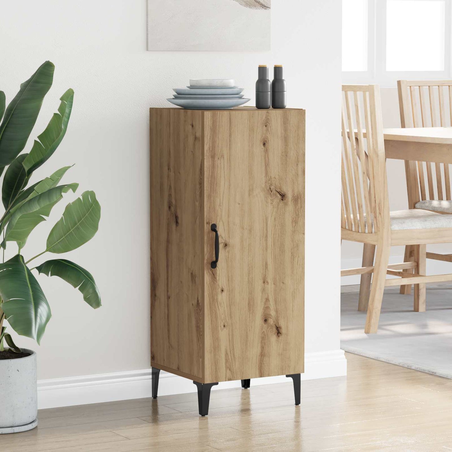 vidaXL Πλαϊνό γραφείο Επιτοίχιο Artisan Oak 34,5 x 34 x 90 εκ.