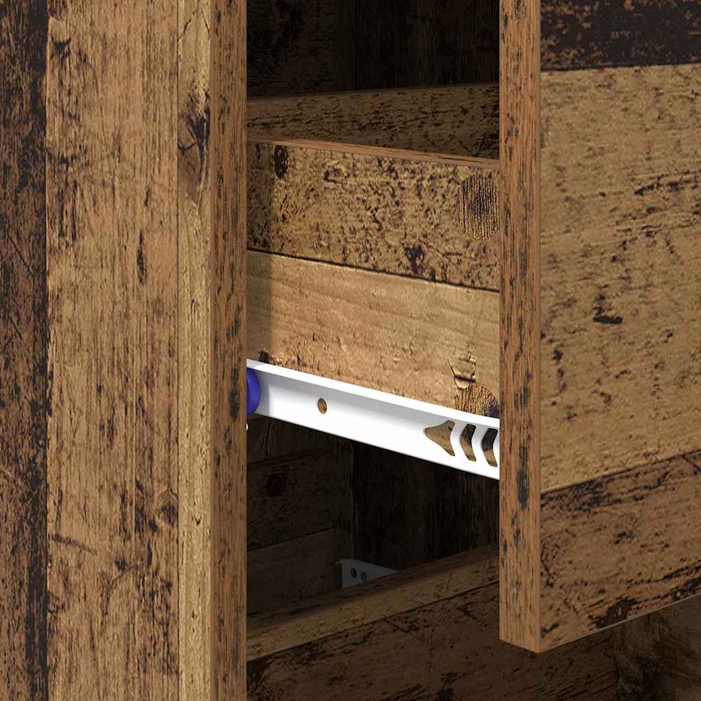 vidaXL Πλαϊνό γραφείο με συρτάρι Παλαιό ξύλο 34,5 x 34 x 90 εκ.