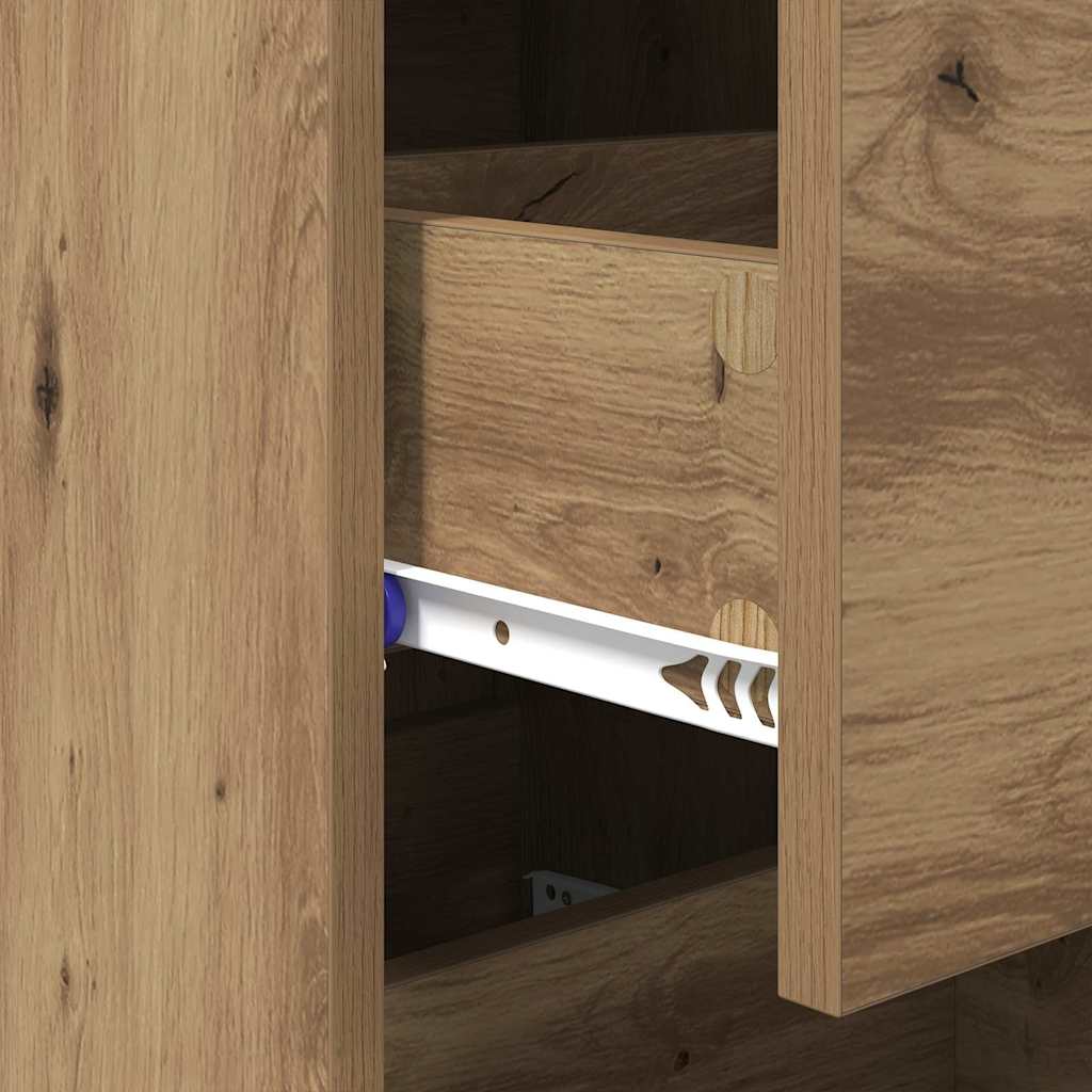 vidaXL Πλαϊνό γραφείο με συρτάρι artisan δρυς 34,5 x 34 x 90 εκ.