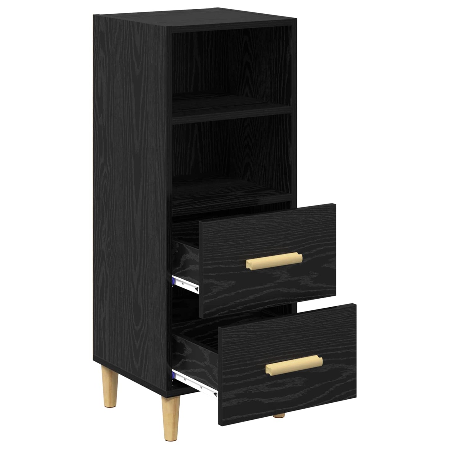 vidaXL Πλαϊνό γραφείο Μαύρη δρυς 34 x 34.5 x 90 εκ Επεξεργασμένο ξύλο
