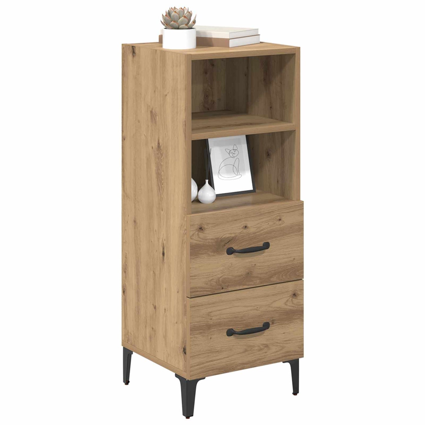 vidaXL Πλαϊνό γραφείο artisan δρυς 34 x 34.5 x 90 εκ