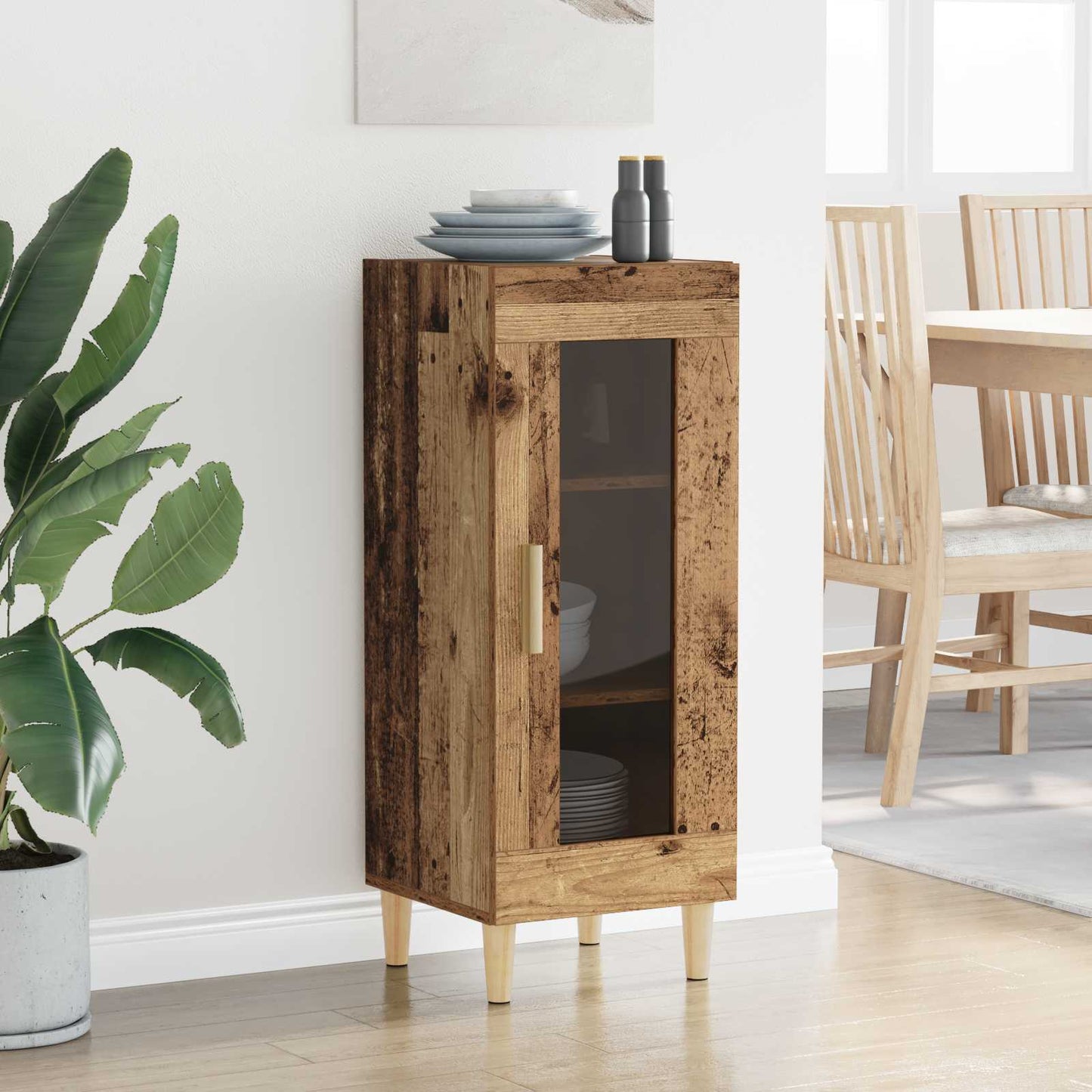 vidaXL Πλαϊνό γραφείο Παλιό ξύλο 34.5 x 32.5 x 90 εκ.